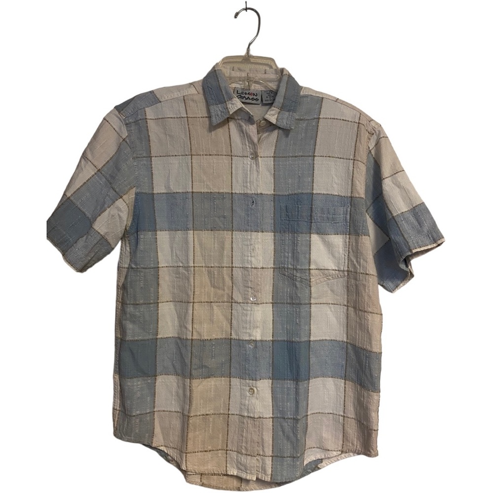 Vintage 90s Lemon Grass
Womens Cotton plaid Flannel...